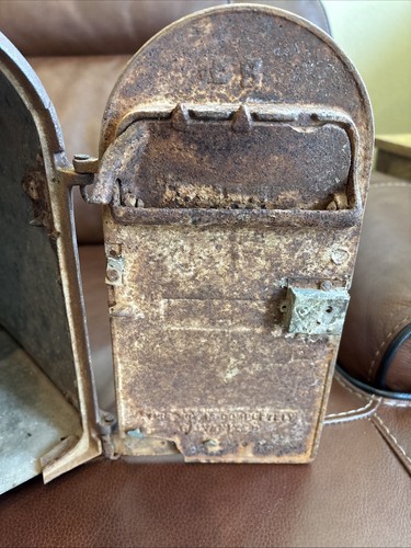 Vintage 1899 Bates Hawley US MAIL Style 3A Mailbox W/ Cast Iron Door& Front Slot - Picture 13 of 20