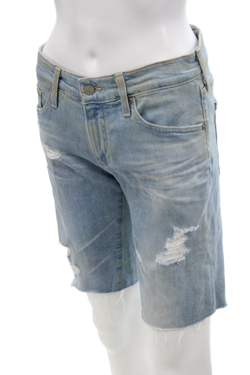 AG Adriano Goldschmied Womens The Nikki Denim Bermuda Shorts Blue Size 26 thumbnail 2