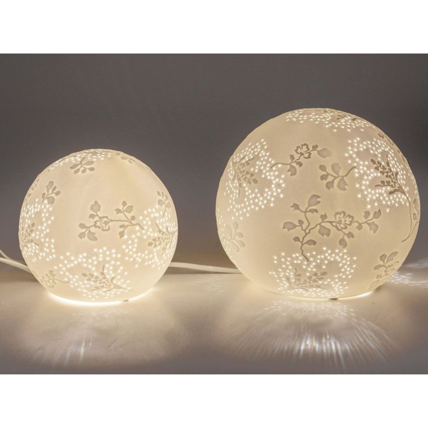 Tischlampe Zweige, 2Er-Set - ⌀16 & 21Cm, Kugellampen Aus Porzellan, Formano-image