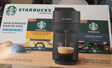 Starbucks Nespresso Vertuo Espresso Starter Kit Blonde Espresso 10 Pods Each