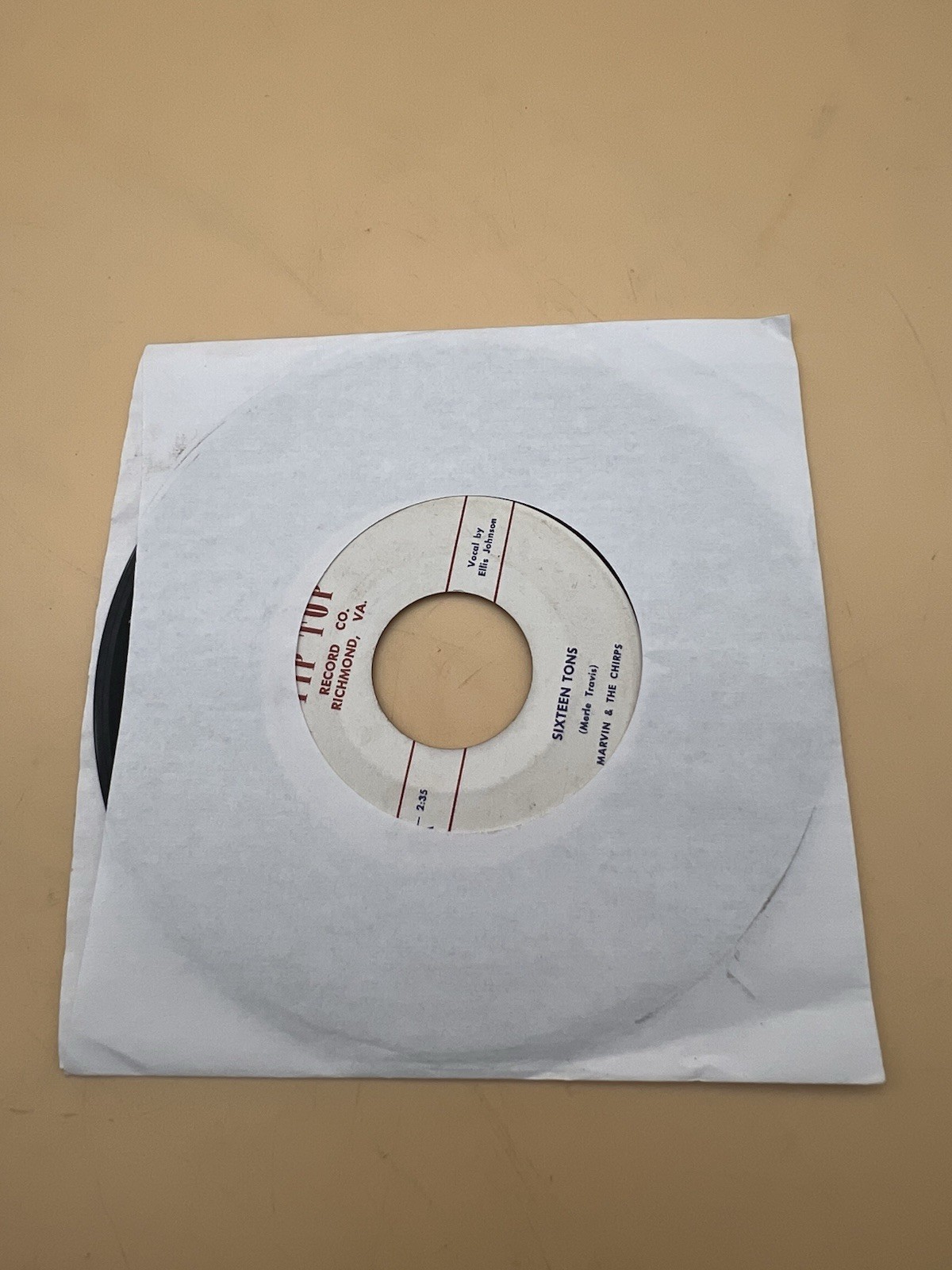 Tip Top Record Company Marvin & The Chirps Sixteen Tons Vinyl Record