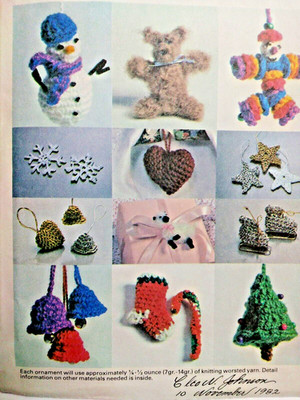 McCall's 8087 Tree Ornaments Christmas Crafts Crochet Pattern Stockings Tree VTG