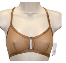 NWT Auden sz L Unlined Bronze Brown Racerback Sheer Simple pullover Bra BB74