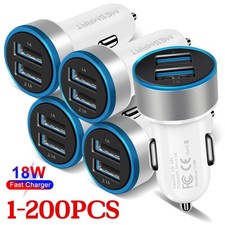 1-200 Pcs Fast USB Dual Port Car Charger Wholesale Lot For iPhone 13-16 Samsung