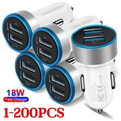 1-200 Pcs Fast USB Dual Port Car Charger Wholesale Lot For iPhone 13-16 Samsung
