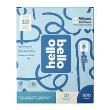 New Hello Bello Baby Wipes, 600 Unscented Plant-Based Wipes, 10 Pouch Box