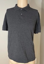 Eddie Bauer Shirt Mens Large Short Sleeve Charcoal Gray Grey Polo Outdoors