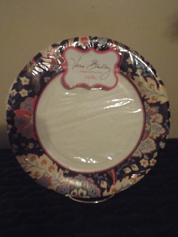 Vera Bradley Paper Dinner Plates Set of 8