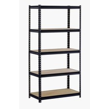 Freestanding Black 5-Tier Steel Shelving Unit 800lbs Capacity Storage Business
