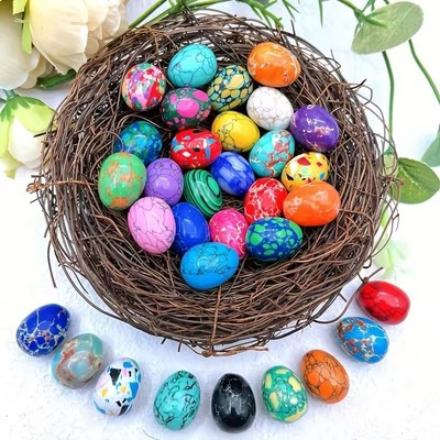 10 Pcs Natural Multi-color Gems Crystal Healing Mineral Eggs Quartz - Random