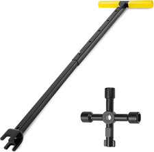 37 Water Meter Key 4 Way Adjustable Steel Shut Off Tool T Handle Valve Wrench