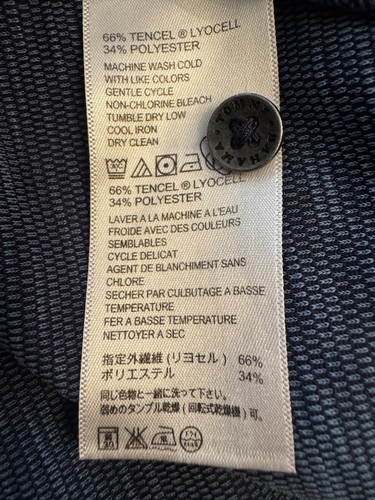 Polo Tommy Bahama uomo XL blu navy manica lunga tencel lyocell camicia logo e spacchi nuova senza etichette - Foto 6 di 12