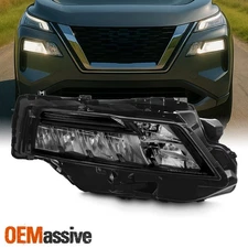 For 2021-2024 Nissan Rogue Bottom LED Headlights Headlamp Passenger Side Black