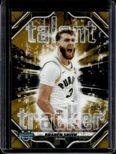2025-26 Bowman Braden Smith Talent Tracker Chrome Gold Refractor #/50