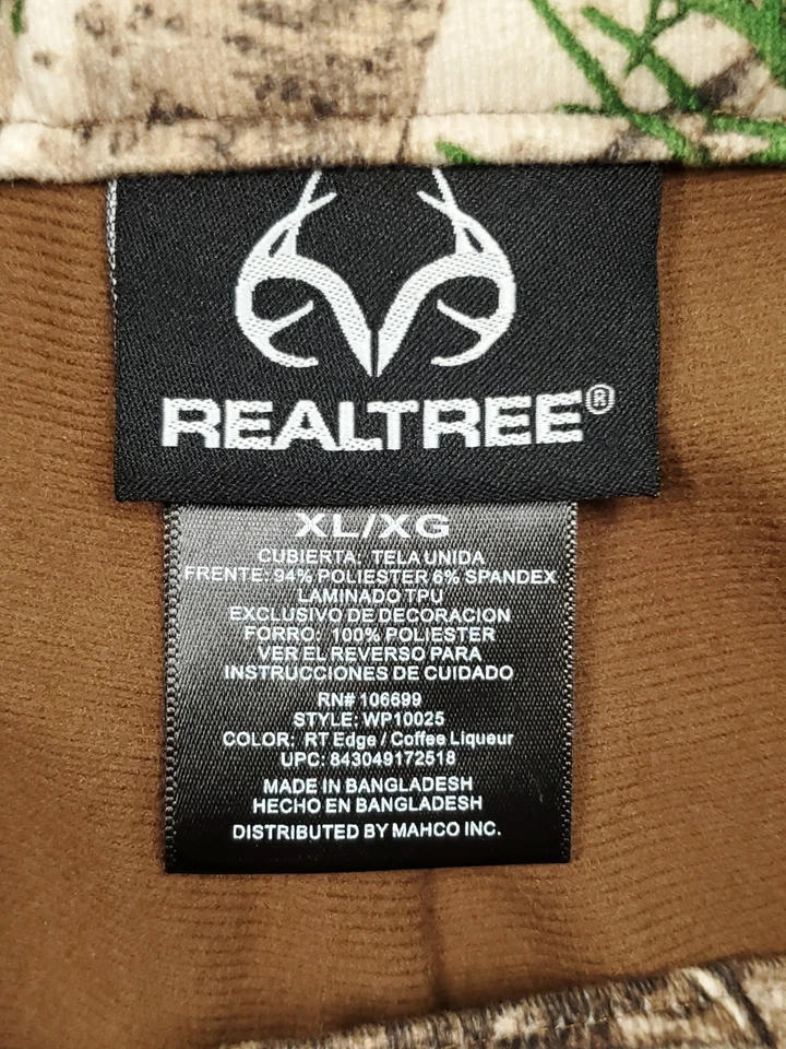 Realtree Pants Mens XL Cargo Straight Lined Scent Factor Camo Hunting Zip Leg - Image 3 of 4