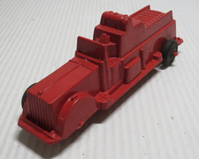 Vintage Lido Firetruck Engine Red Plastic Toy Made In USA Wheel Missing E2