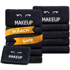Bleach Safe Black Makeup Washcloths for Face Cleansing, 12 Pack - Super Soft ...