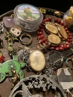 Lot Unique Vintage Antique Costume Jewelry Glass  Stones Chicos Signed Etc