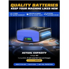High Capacity 40V Kobalt Battery 6.0Ah Replacement