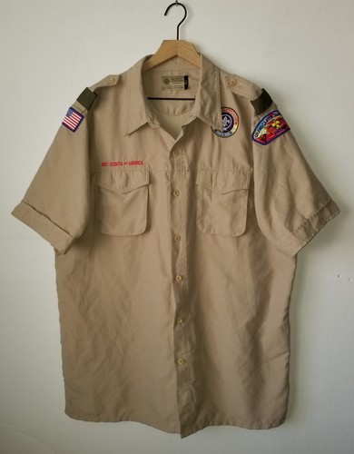 Boy Scouts VENTED Uniform Shirt BSA Microfiber Polyester Adult Mens LG - Picture 1 of 6