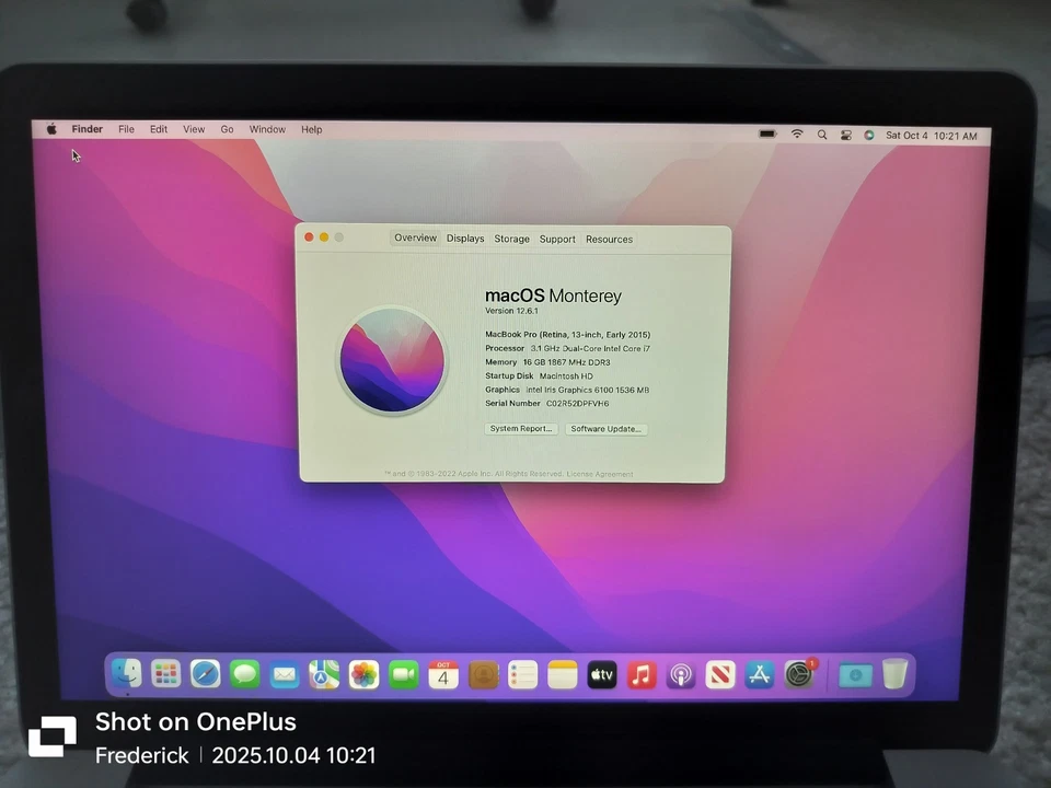 Apple MacBook Pro Retina 13" (256GB SSD, Intel Core i7, 3.1 Ghz, 16GB)... - Image 4 of 4