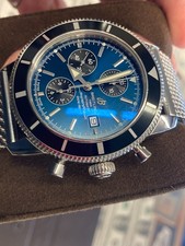 Breitling Superocean Heritage 46mm Chrono A13320 Blue Dial w/ 2 Bands *Engraved* 6