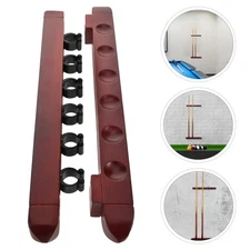2 Sets Pool Cue Holder Wall Mount 6 Slot Rack for Billiard Players