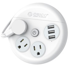 Travel Power Strip with USB Ports, 4 ft Flat Extension Cord 3 Outlets 3 USB P...