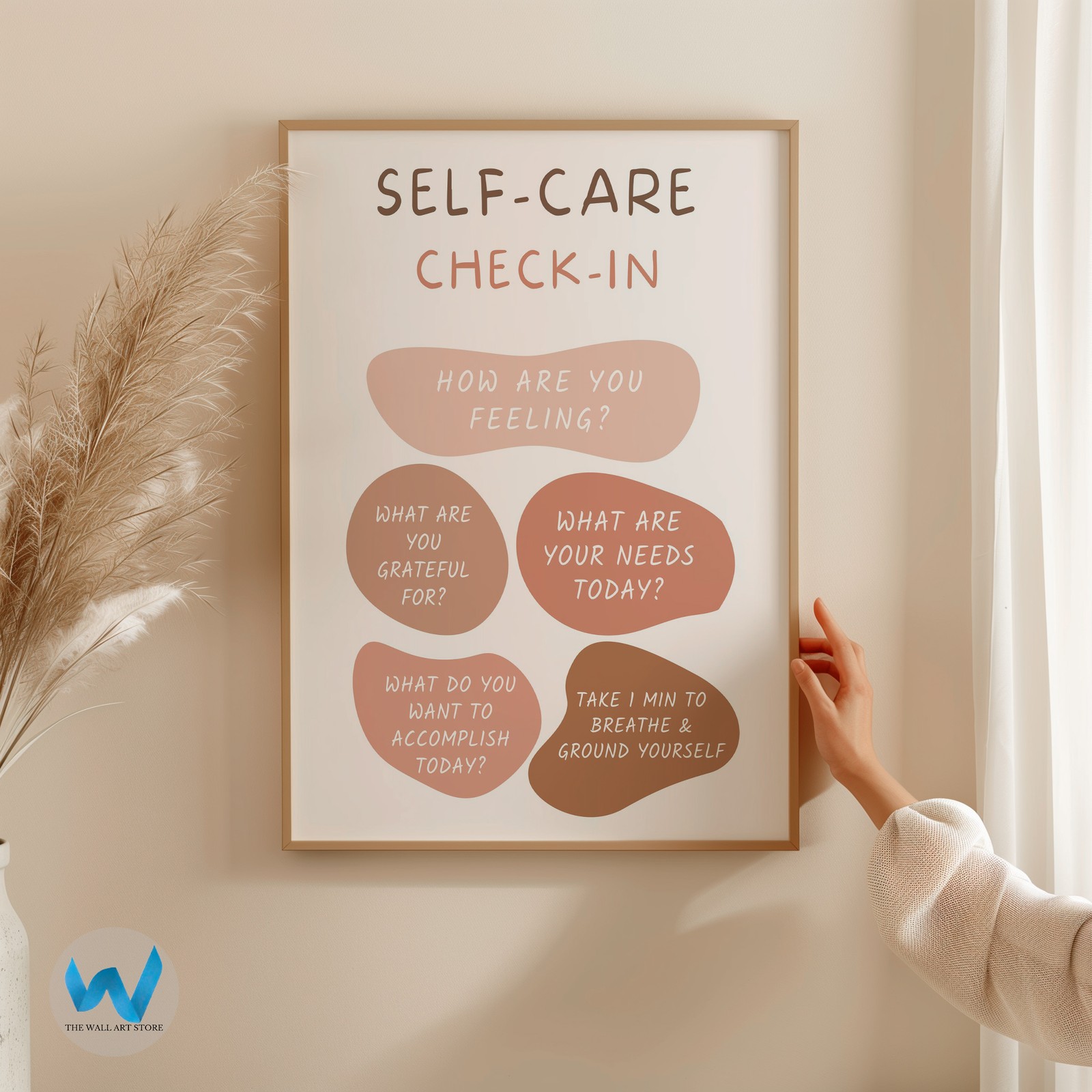 Inspirational Self-Care Check-In Wall Art Poster Premium Quality