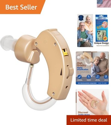 Ultra-Lightweight BTE Sound Amplifier: 40dB Boost with Adjustable Volume Control