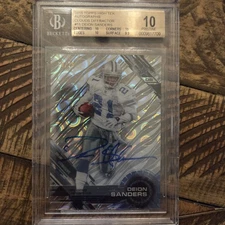 2015 Topps High Tek Deion Sanders Auto Clouds Diffractor /25 BGS Pristine 10!