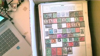 WORLDWIDE BOXLOT OVER 6 LBS OF PAGES/ALBUM PAGES UNCHECKED BOX 1 SEE VIDEO