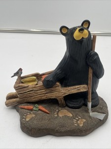 Big Sky Carvers Bearfoots Black Bears Figurine "Uncle Pete" Farmer Jeff Fleming