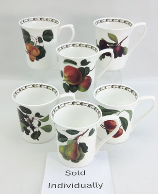 Queens Hooker Fruits 8,5 cm Tee Kaffee Tassen - einzeln verkauft - Bone China