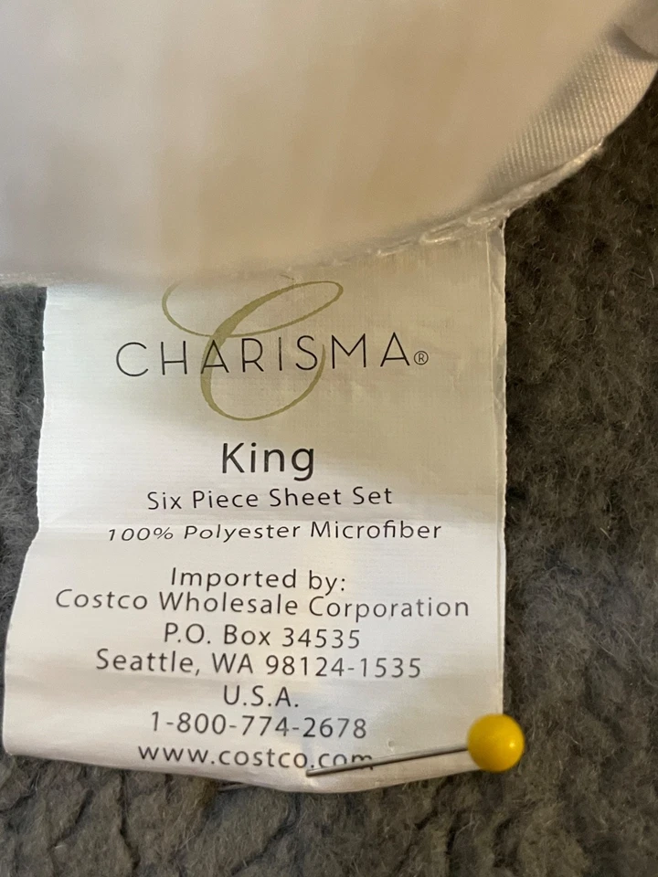 Charisma 2 King Pillowcases White Beige Muted Stripes Soft 100% Poly Microfiber - Image 4 of 4