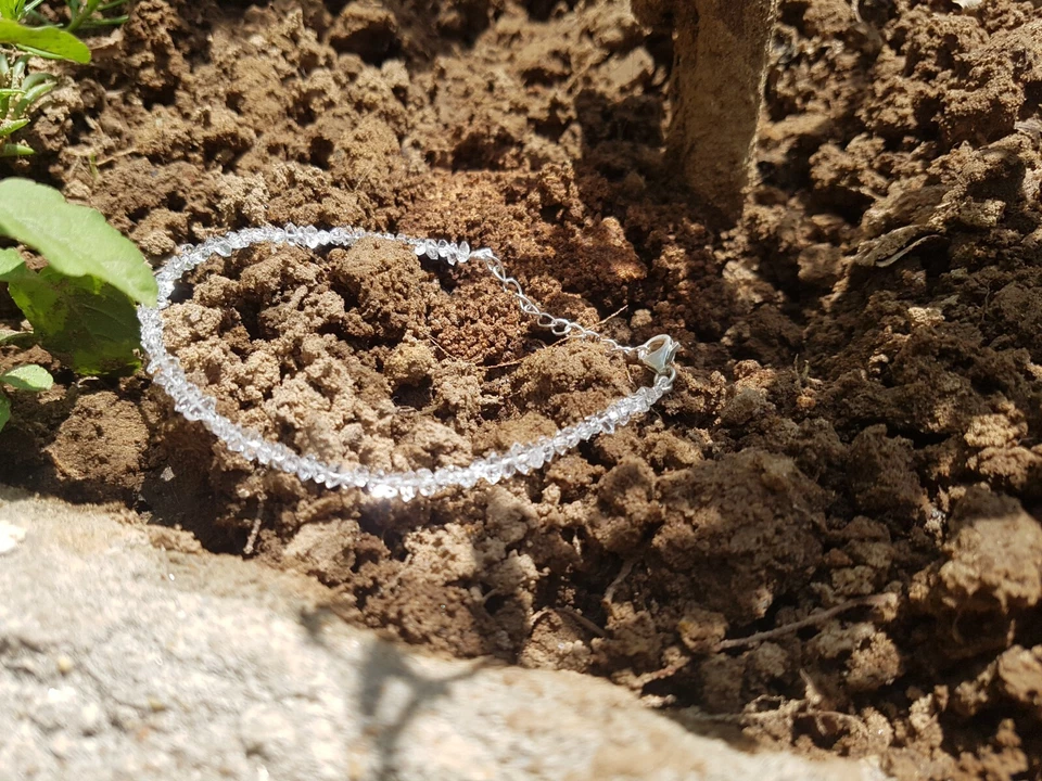 Collana Herkimer Diamante Quarzo Gemma Argento Sterling 925 + Bracciale Gioielli - Immagine 4 di 4