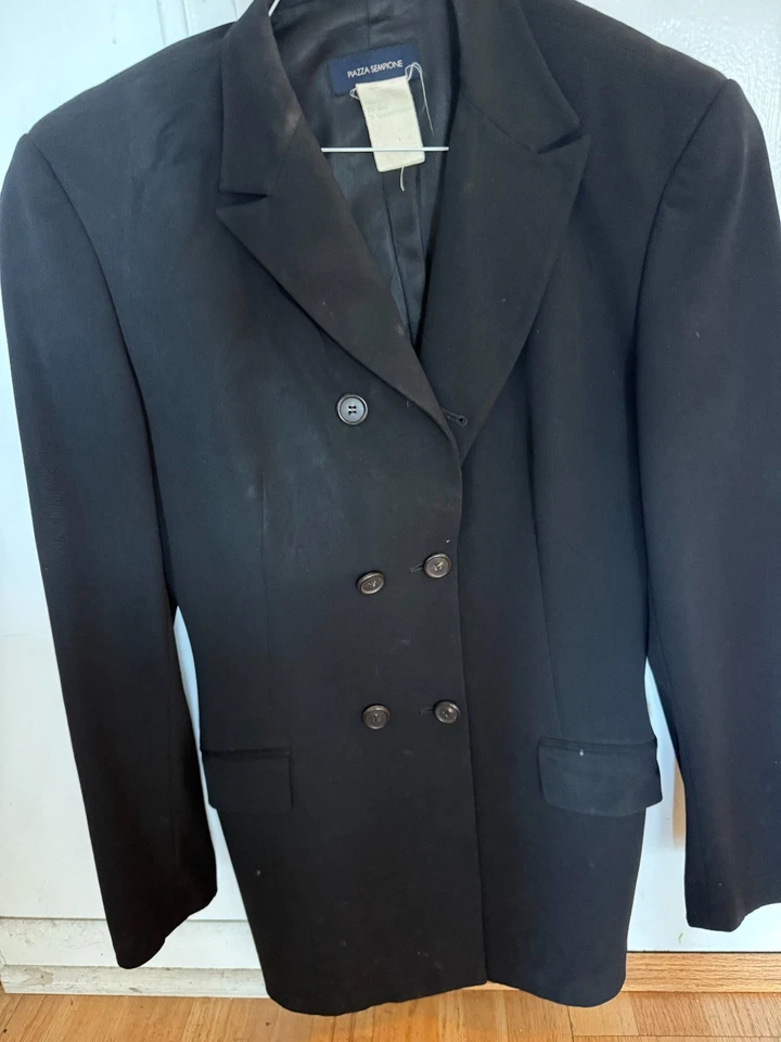 Piazza Sempione Wool Blend Women’s Blazer Jacket Black Size 44 or 8 black Foto 3 de 4