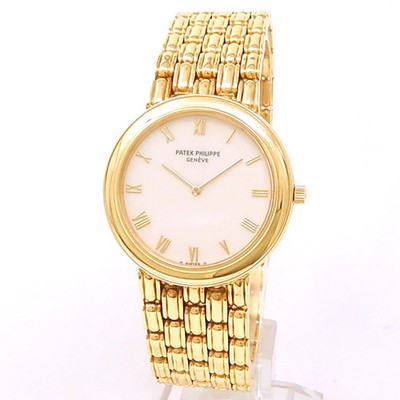 Patek Philippe Calatrava 18k Yellow Gold Manual Cream Ladies Watch 3913/001