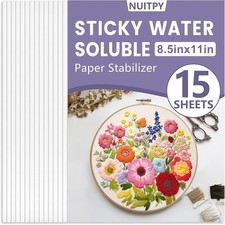 15PCS 8.5" x 11" Water Soluble Stabilizer for Embroidery, Stick and Stitch...