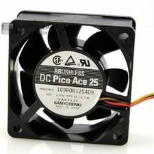 Sanyo 109R0612S409 6025 12V 0.17A 6CM 3pin Cooling Fan