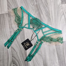 Honey Birdette Gabrielle Emerald Suspender Garter Belt Size L
