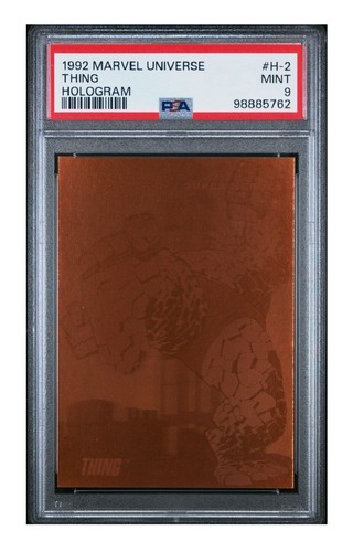1992 IMPEL MARVEL UNIVERSE SERIES 3 HOLOGRAM THE THING #H-2 PSA 9 MINT - Bild 2 von 3