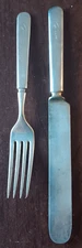 RARE!! Elgin Lodge #117 Freemason Masonic Lodge Silver Plate Di Fork & Knife Set