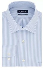 New $65.00 - CHAPS Men Shirt Perf Eng Ultimate Non Iron Slim 2XL 18-18 1/2 34-35