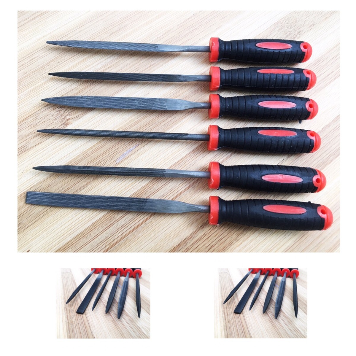 File Set Marksman 6-Piece Needle - 100mm Half Round, Taper & Flat Files ...