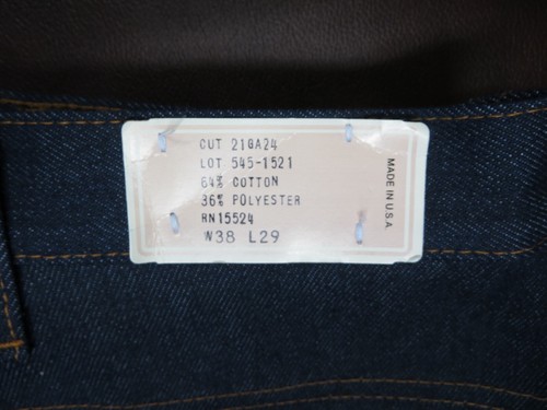JC PENNY VINTAGE STRAIGHT FIT RAW INDIGO DENIM 38X28 USA MADE - Picture 7 of 9