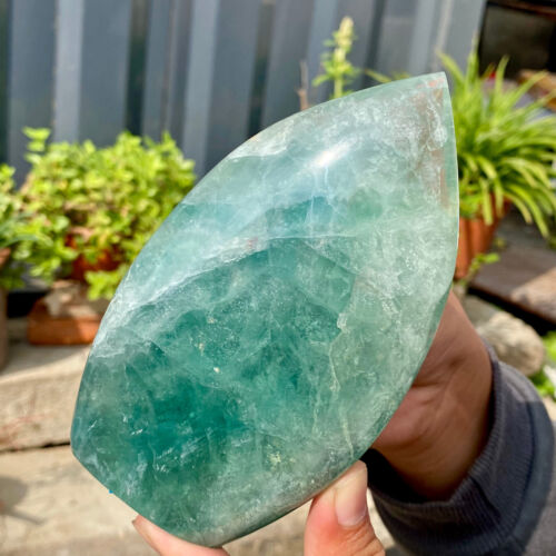 1.36LB Natural Green Fluorite Quartz Water drop Crystal Healing Decoration - Picture 3 of 8
