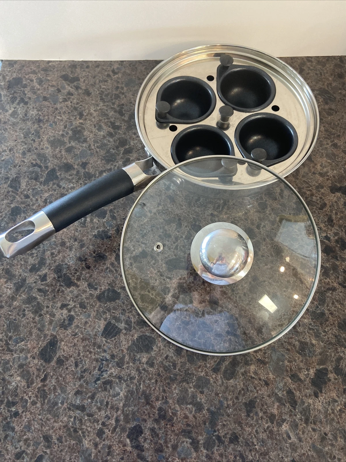 Modern Innovations Stainless Steel 4 Egg Non Stick Egg Poacher Pre-owned