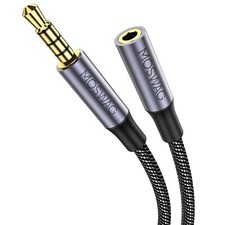 26.24ft/8m 3.5mm Male To Female Extension Cable With Microphone Stereo Audio Ada