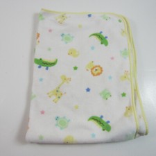 Carters Just One Year Jungle White Lion Giraffe Alligator Duck Star Baby Blanket